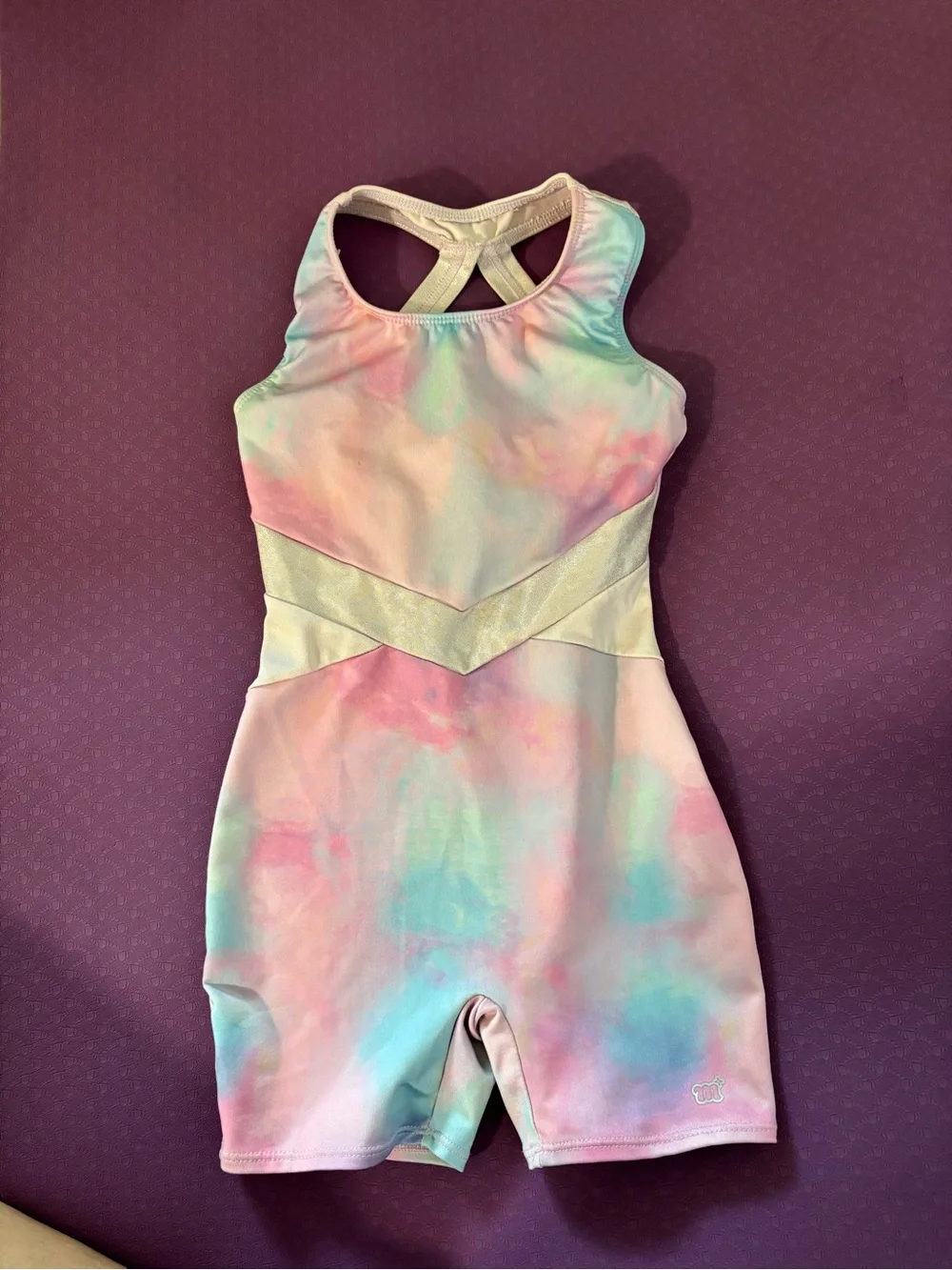 More Than Magic Pastel Girls One-Piece Gymnastics Leotard- Pink, Blue, Mint - Picture 1 of 3